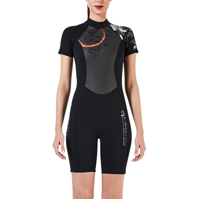 HETSUITS MANGULA CORTA MANTENGA CALIENTE PREVENCIÓN DE SACADOR PREVENCIÓN PROFESIONAL Traje de baño Traje de buceo para snorkel natación en agua fría Negro para mujer S 1.5mm Speravity OD017108-08