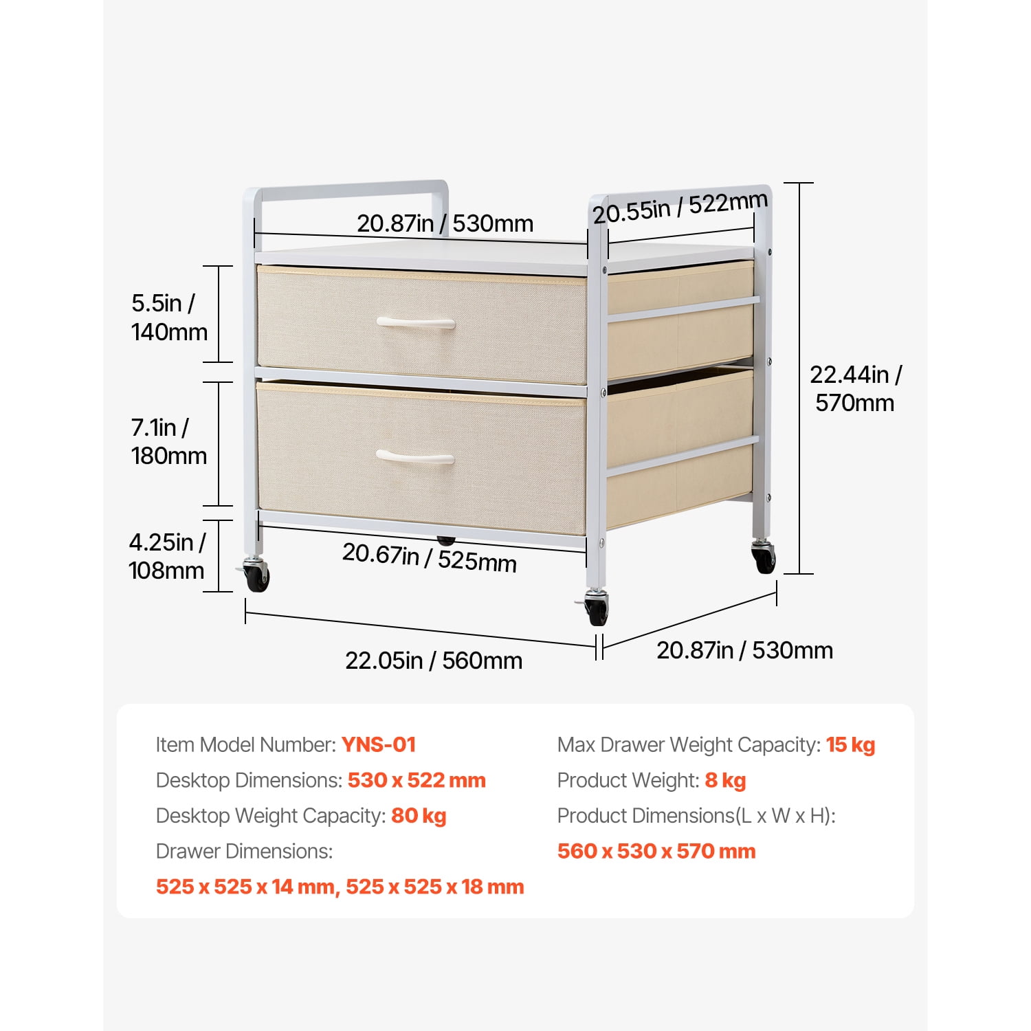 KFFKFF Compact Refrigerator Stand with Storage, Supports up to 176 lb, Compact Refrigerator Table with 2 Storage Drawers & 4 Movable Wheels, Portable Compact Refrigerator Shelf