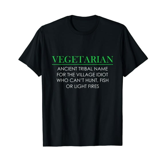 Vegetarian Definition Ancient Tribal Name Funny Anti Vegan T-Shirt