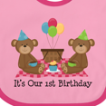 thumbnail image 4 of Inktastic Twins 1st Birthday Bears Boys or Girls Baby Bib, 4 of 4