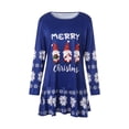 thumbnail image 1 of TheFound Women's Dress, Christmas Style Pattern Round Neck Long Sleeve Dress, 1 of 8