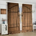 thumbnail image 4 of Rustic Curtains Wooden Barn Door Garage Door American Style Decorations for Rustic Shower Curtains for Living Room Bedroom Blackout Rod Pocket Printed Window Drapes 2 Panel 52x84in, 4 of 6
