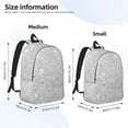 thumbnail image 3 of Honeii Silver Glitter Print Canvas College Laptop Backpack, Durable Rucksack Travel Notebook Bag School Backpack Book Bag for Men Women-Medium, 3 of 7