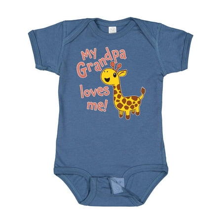 

Inktastic My Grandpa Loves Me- Cute Giraffe Boys or Girls Baby Bodysuit