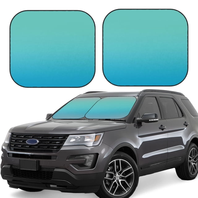 Vsdgher Teal Turquoise Print Car Windshield Sun Shade, Reflective Sunshade Window Sunshade Sun Visor Protector Fit for Cars,Trucks,SUVs-Medium