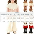 thumbnail image 3 of LEKWK Toddler Girls Winter Knit Set Long Sleeve Cable Knit Pullover with Shawl Collar and Ribbed Flare Pants Warm Casual Sweater Outfit, 3 of 6