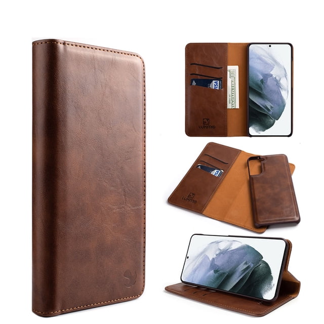 PU Leather Secure Protective Cash Pocket, Card Holder Wallet Flip Cover Case, Removable Back Cover for Samsung Galaxy S23+