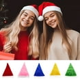 thumbnail image 2 of Eosunjian Santa Hat for Women Men Plush Velvet Christmas Hats Soft Holiday Dress-up Accessory for New Year Party Supplies (Green), 2 of 13