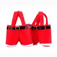 thumbnail image 1 of 2 Pcs-Pantalons de Père Noël Bouteille de Vin Sac Fourre-Tout de Vacances Taille Unique Rouge, 1 of 5