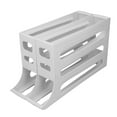 thumbnail image 1 of Dispensador de huevos con ruedas automáticas, gran capacidad, 4 niveles, ahorra espacio, organizador de bandejas para huevos para refrigerador, 2 piezas, color blanco, 1 of 15
