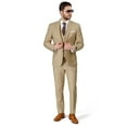 thumbnail image 4 of Slim Fit 2 Button Tan Beige Notch Lapel Men's Suit With Vest 48 Long, 4 of 7
