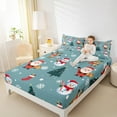 thumbnail image 4 of Castle Fairy Cute Snowman Santa Claus Full Size Sheets 4-Piece,Merry Christmas Breathable Bed Sheets,Happy New Year Lightweight Sheet Sets,Ultra Soft Home Decor, 4 of 7