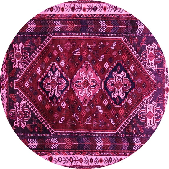 Ahgly Company Indoor Round Persian Pink Traditional Area Rugs, 4' Round