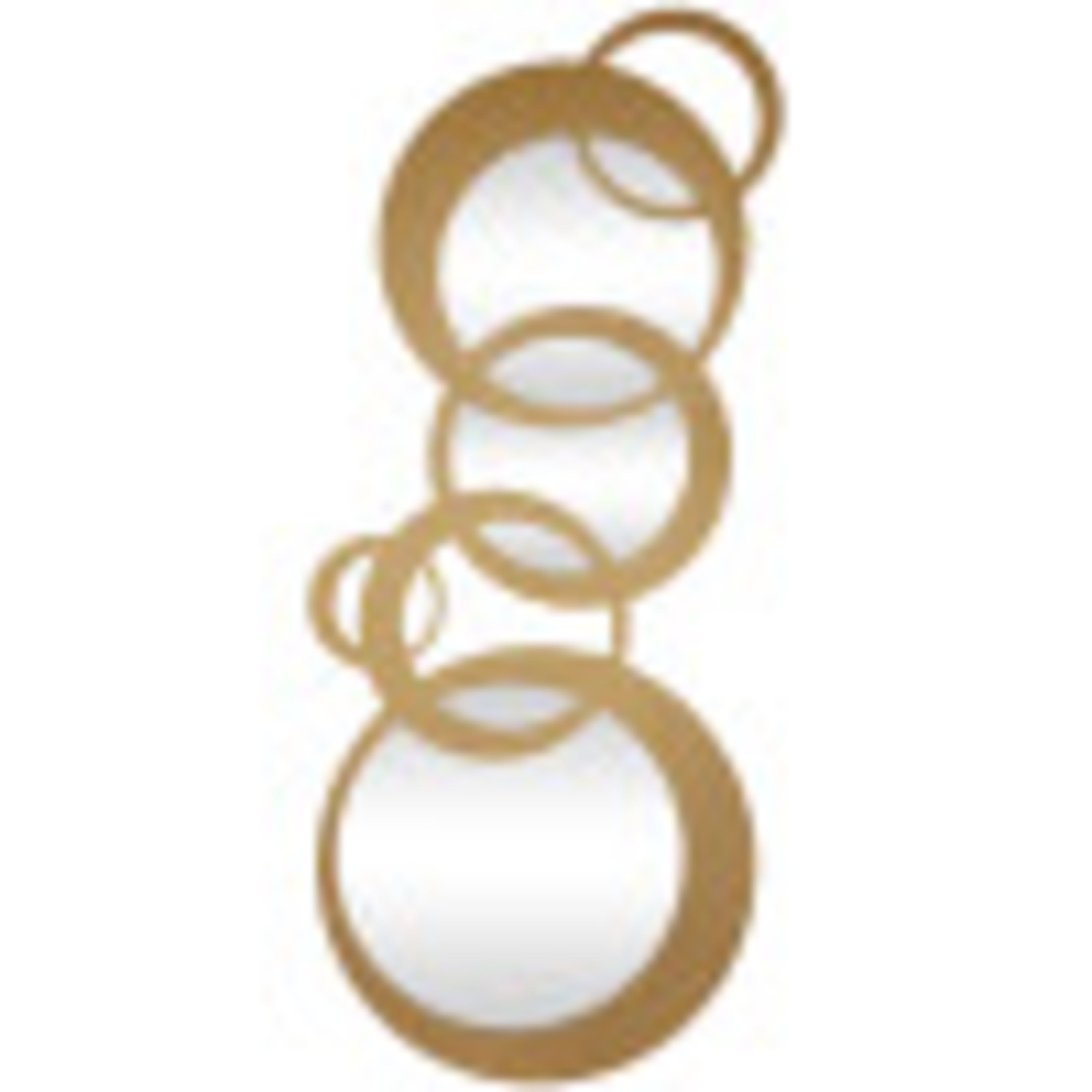 DecMode 56" x 23" Gold Circles Geometric Wall Mirror