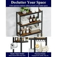 thumbnail image 4 of Over-The-Toilet Storage Rack - Freestanding Over The Toilet Storage Cabinet with Paper Holder & Hooks, Bathroom Organizers and Storage, White, 3 Tiers (61" H), 4 of 10