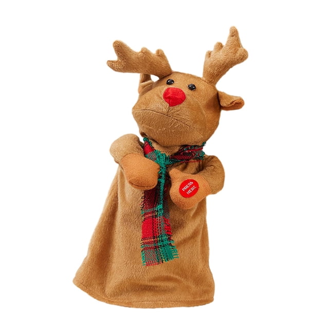 Muñeco de alce navideño, adorno navideño, decoración navideña, muñeco de alce giratorio, juguetes L