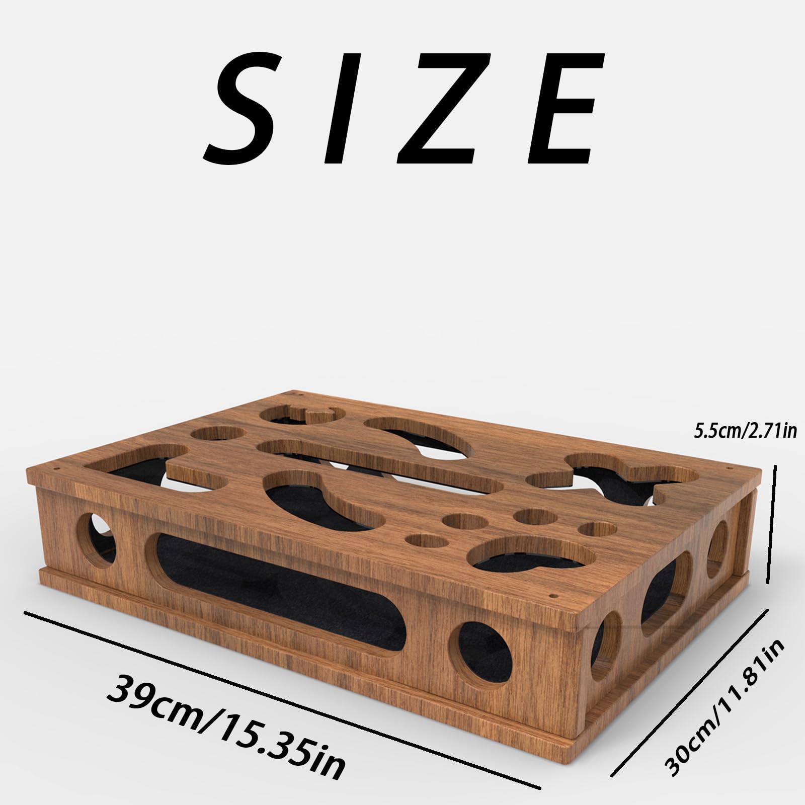 Cat Scratch Puzzle Enrichment Box, Cat Nail File Enrichment Box, Cat Scratchers for Indoor Cats, Nail File Stress Free Alternative to Clippers and Grinders,Contains Sandpaper Inside (Brown)