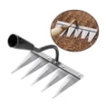 thumbnail image 2 of 4/5/6/7-Tooth Dethatcher Rake Metal Yard Rake Weeding Hoe Rake Weeding Scarifier Artifact Agricultural Tools Garden Cultivator, 2 of 9