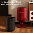 thumbnail image 4 of UFORU Wine Glass Shaped Trash Can with Rolling Base, 15L Decorative Waste Bin with Inner Bucket and 60 Trash Bags, Sliding Standing Garbage Can for Living Room, Bedroom and Office, 4 of 9
