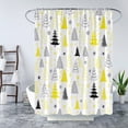 thumbnail image 2 of Christmas Tree Shower Curtain Yellow Black Grey Xmas Tree Retro Christmas Tree Snowflake Merry Christmas Pine Pattern New Year Rustic Winter Holiday Fabric Bath Curtain Set with Hook, 2 of 4