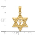thumbnail image 2 of Primal Gold Versil 14 Karat Yellow Gold Diamond-cut Star of David Pendant with 18-inch Cable Chain, 2 of 4