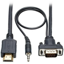 Tripp Lite HDMI to VGA   Audio Active Converter Cable, HDMI to Low-Profile HD15   3.5 mm (M/M), 1920 x 1200/1080p 60 Hz, 3 ft.