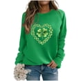 thumbnail image 2 of LEKWK Sweatshirts for Women Gold Glitter Crew Neck Long Sleeve St Patricks Day Shirt Sparkle Shamrock Clover Graphic Festival Pullover, 2 of 5