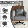 thumbnail image 2 of Ktaxon 360° Swivel Accent Armchair Velvet Upholstered Club Chair, Pumpkin Shape Sofa Corner Barrel Chair Gray (Metal Feet), 2 of 9