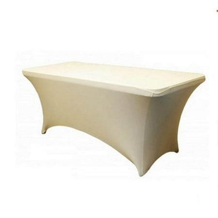 

CHELIZI Stretch Tablecloth 244cm Rectangle Spandex Stretch Tablecloth Polyester Table Cover Beige Table Cover Tabletop Protector Table Cloth for Wedding Bar Banquet Party