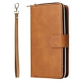 thumbnail image 2 of For Iphone 15 Pro 9 Card Slots Zipper Wallet Bag Leather Phone Case(Brown), iPhone 12 Pro Max, 2 of 7