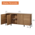 thumbnail image 6 of WAMPAT 61" Accent Cabinet with 4 Doors and Adjustable Shelves, Modern Credenza Storage Cabinet with Minimalist Reeded Design for Living Room, Kitchen, Dining Room, Hallway, 6 of 8