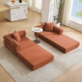 thumbnail image 4 of SOULART 73.00" Cloud Couch, Orange Sectional Sofa with Modular Convertible Design,Folding Mattress Sofa Bed for Small Spaces, 4 of 13