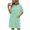 Mint Green, variant on QSAWXQZ Women Plus T Shirt Dress Pockets Short Sleeve Crew Neck Loose Mini Dress for Summer 4XL