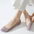 thumbnail image 5 of Fengqque No Show Socks for women Non Slip Low Cut Thin Silky Dress Footies Liner Invisible Socks Flats Loafers Sneakers Purple Free Size, 5 of 8