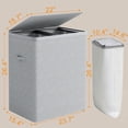 thumbnail image 3 of BGTREND 150L Double Laundry Hamper with Lid, 2 Removable Washing Bags with Handles, Large Clothes Sorter for Easy Separation (Gray), 3 of 10