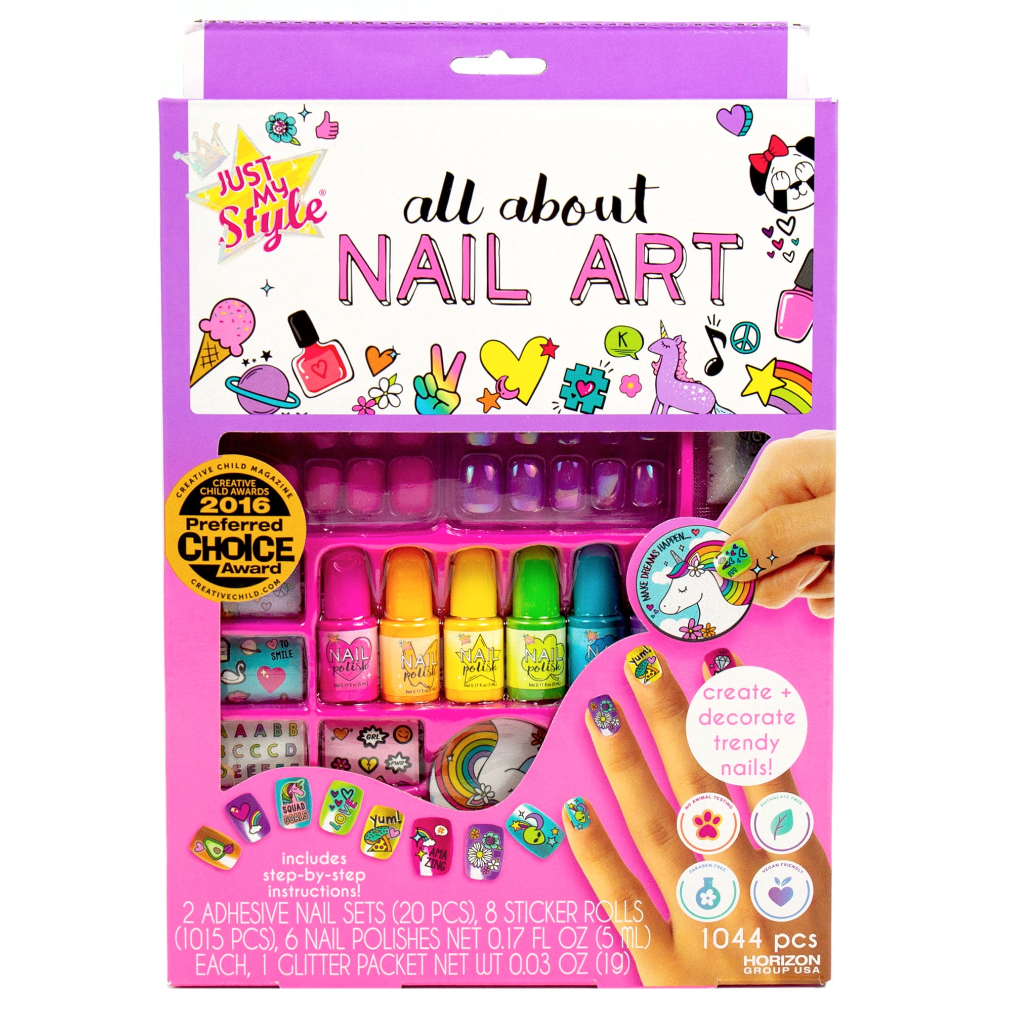 Girls Nail Art Set in Carry Case Nail Polish Childrens Craft Christmas Gift Toy 