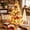 #06Z Gingerbread Stripe, variant on DIY Quilted Santa Christmas Tree Kit with Warm Glow Lights, Handmade Fabric Tabletop Holiday Decor with Character Topper for Mantel Shelf