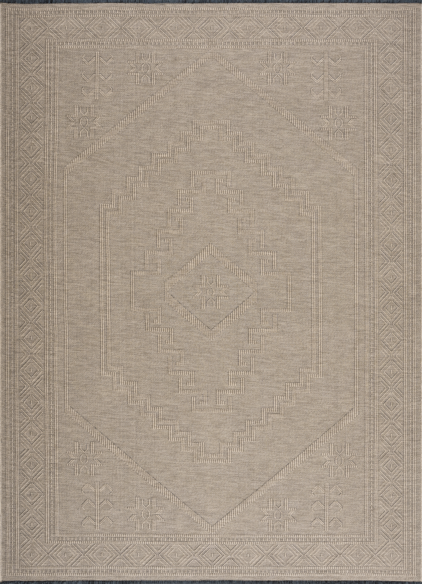 Alma Transitional 5' x 7' Brown and Coffee, Machine Washable Polyester & Cotton Indoor Area Rug
