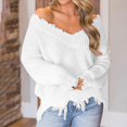 thumbnail image 3 of Winter Fall Women Long Sleeve Knitted Sweater Casual Loose V Neck Pullover Sweater Jumper Top Casual Loose Sweater, 3 of 9