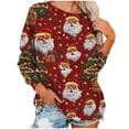thumbnail image 5 of Up to 65 off!Lolmot Plus Size Merry Christmas Sweatshirts for Women Ugly Christmas Sweater Fleece Lined Graphic Shirts Funny 3D Print Oversized Crewneck Pullover Tops, 5 of 7