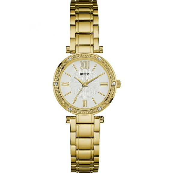 GUESS W0767L2,Ladies Dress,Stainless Steel,Yellow Gold-Tone,Crystal Accented Bezel,WR