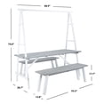 thumbnail image 6 of SAFAVIEH Willamy Outdoor Patio 3 Piece Dining Set, Ash Grey/White, 6 of 9
