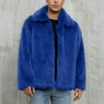 thumbnail image 5 of Mens Fleece Jackets Winter Coat for Men Mens Warm Faux Furry Long Coat Jacket Winter Solid-neck Outerwear, S-3XL, 5 of 8