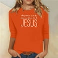 thumbnail image 2 of successthop Womens Christian Shirt Casual 3/4 Sleeve Clothes Oversized Crewneck Pullover Tops Letter Stylish Tee Shirts, 2 of 4