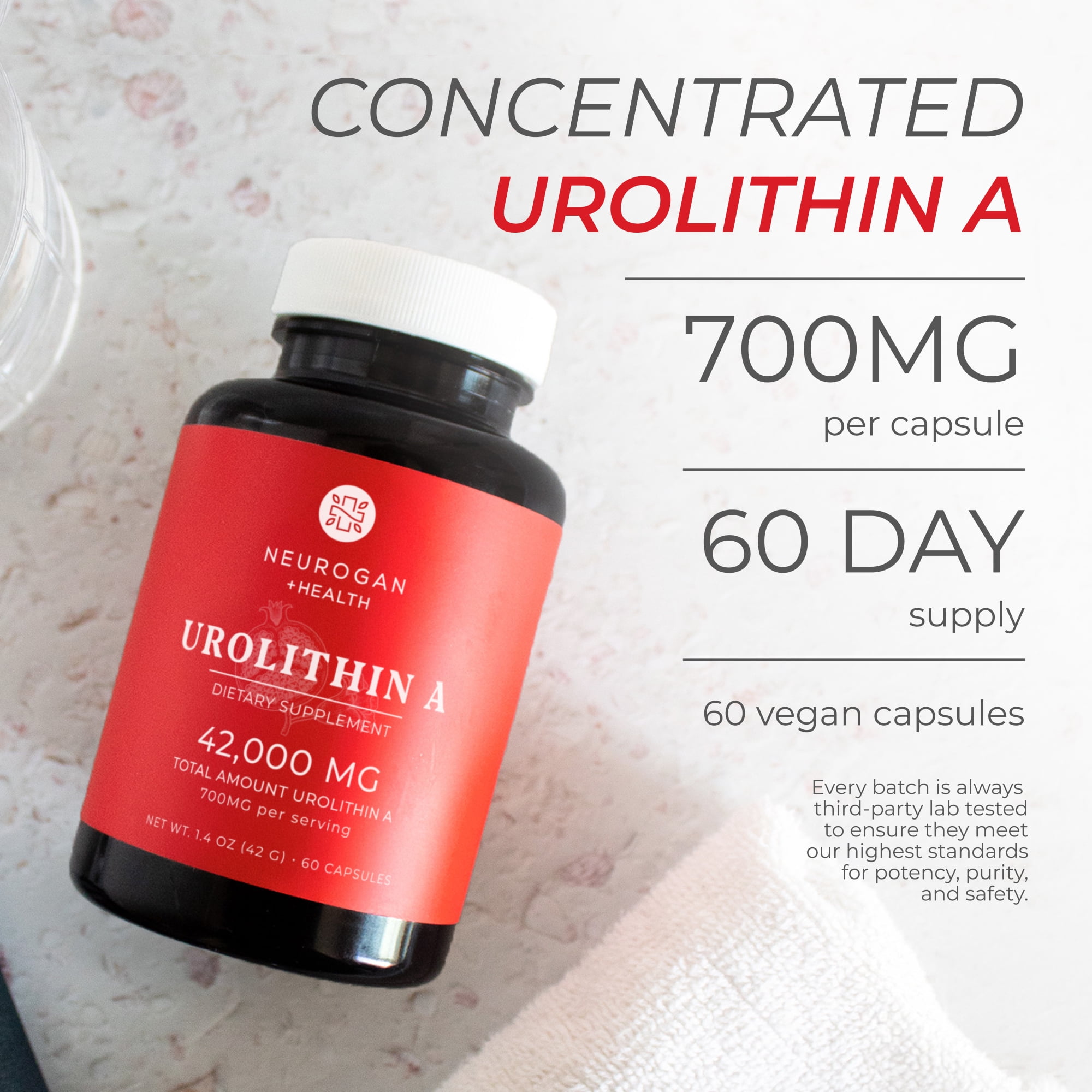 Neurogan High-Purity Urolithin A Capsules - 700mg, 60 Count - Premium Health Support Supplement, Lab Tested, Made in USA - Walmart.com Neurogan High-Purity Urolithin A Capsules - 700mg, 60 Count - Premium Health Support Supplement, Lab Tested, Made in USA - Walmart.com
