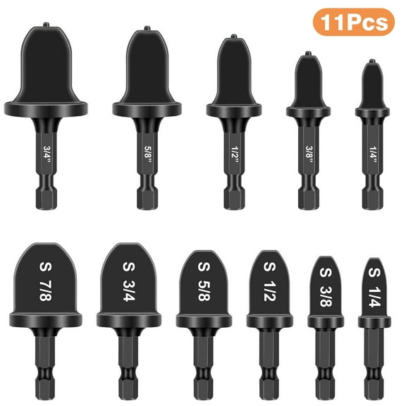 NefLaca 11PCS Swaging Tool Drill Bit Set Air Conditioner Copper Pipe Flaring Tube Expander