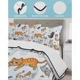 thumbnail image 4 of Quilts Queen Size Bedding Set, Cat Lightweight Quilted Comforter, Funny Cute Fish Leaves Bubble Soft Reversible Bedspread Coverlet with Pillow Covers for All Season, 90" x 96", 4 of 7