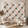 thumbnail image 2 of Ombre Brown Geometric Plaid Retro Abstract Morocco Gingham Tapestry for Bedroom Wall Hanging Tapestry, Ceiling Backdrop Tapestries Poster Blanket Wall Decor for Teens Room Living Room Dorm 59" x 90", 2 of 8