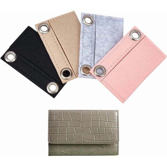 1set 4 colors Purse Felt Insert Organizer Mini Handbag Insert Liner Felt Envelope bag Tote bag in bag Inner with Eyelet for Clutch Crossbody Conversion Kit 3.3x2.1 Inch
