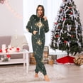 thumbnail image 5 of Lattice Hearts Adult Onesie Pajamas Slim Fit Christmas One Piece Suit Pjs for Women and Men Hooded Zipper, 5 of 7